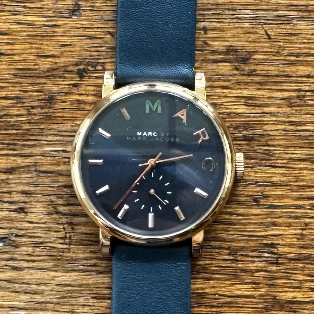 Marc by Marc Jacobs Baker MBM1329 Women's Blue Leather Analog Dial Watch JNA843
